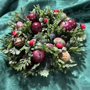 Vintage Fruit Nut Berry Wreath For Pillar Candles